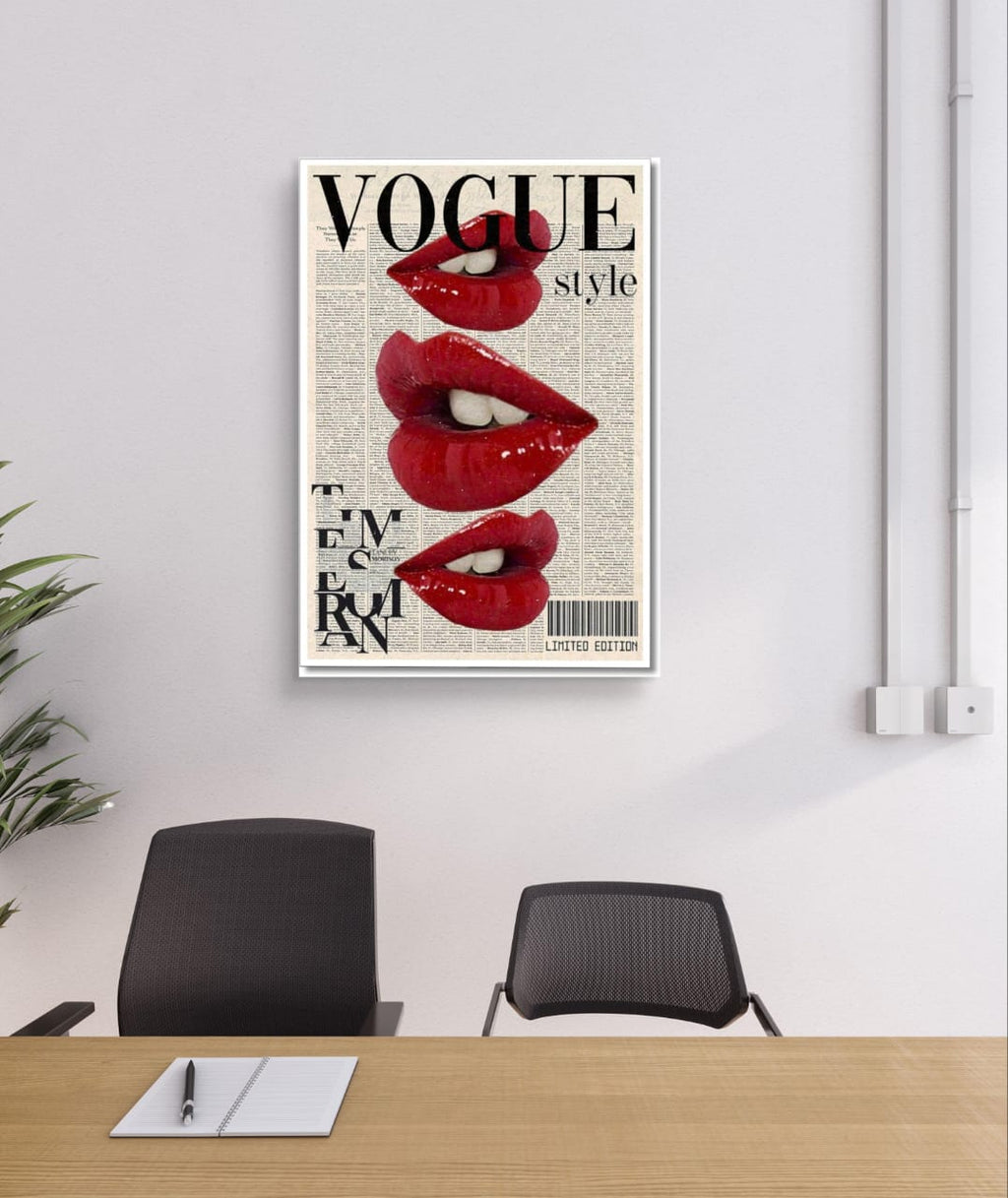 Red lips Asthetic poster