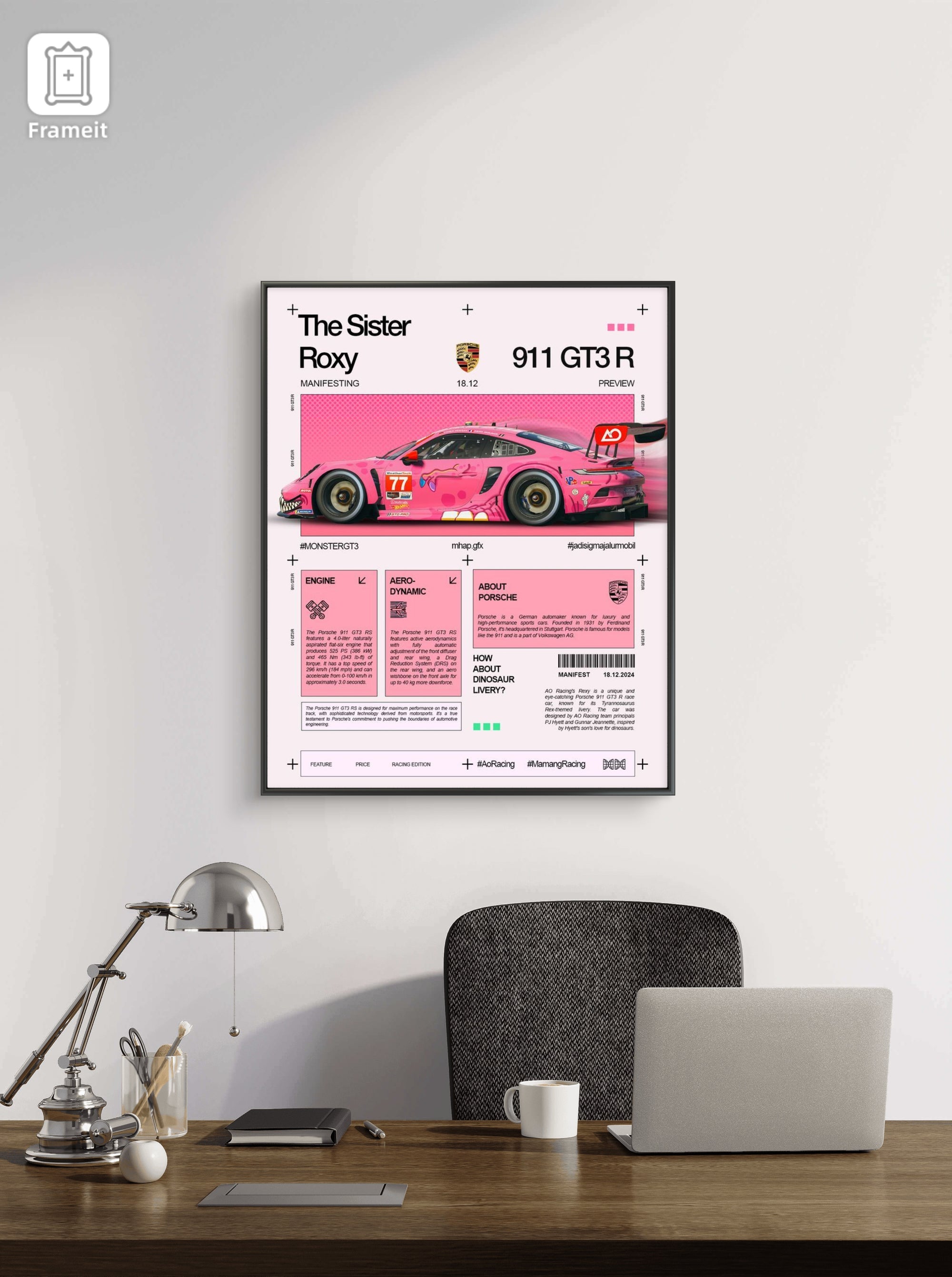 PINK PORCHE FRAME