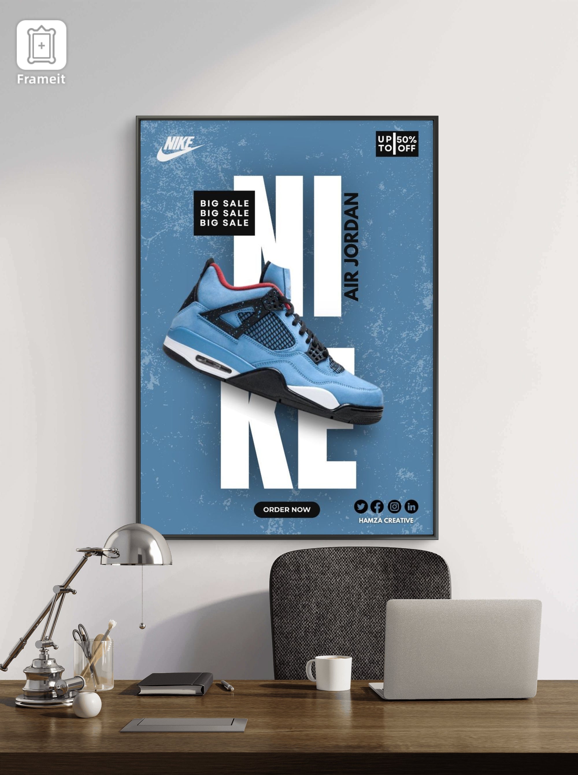 NIKE BLUE JORDAN FRAME