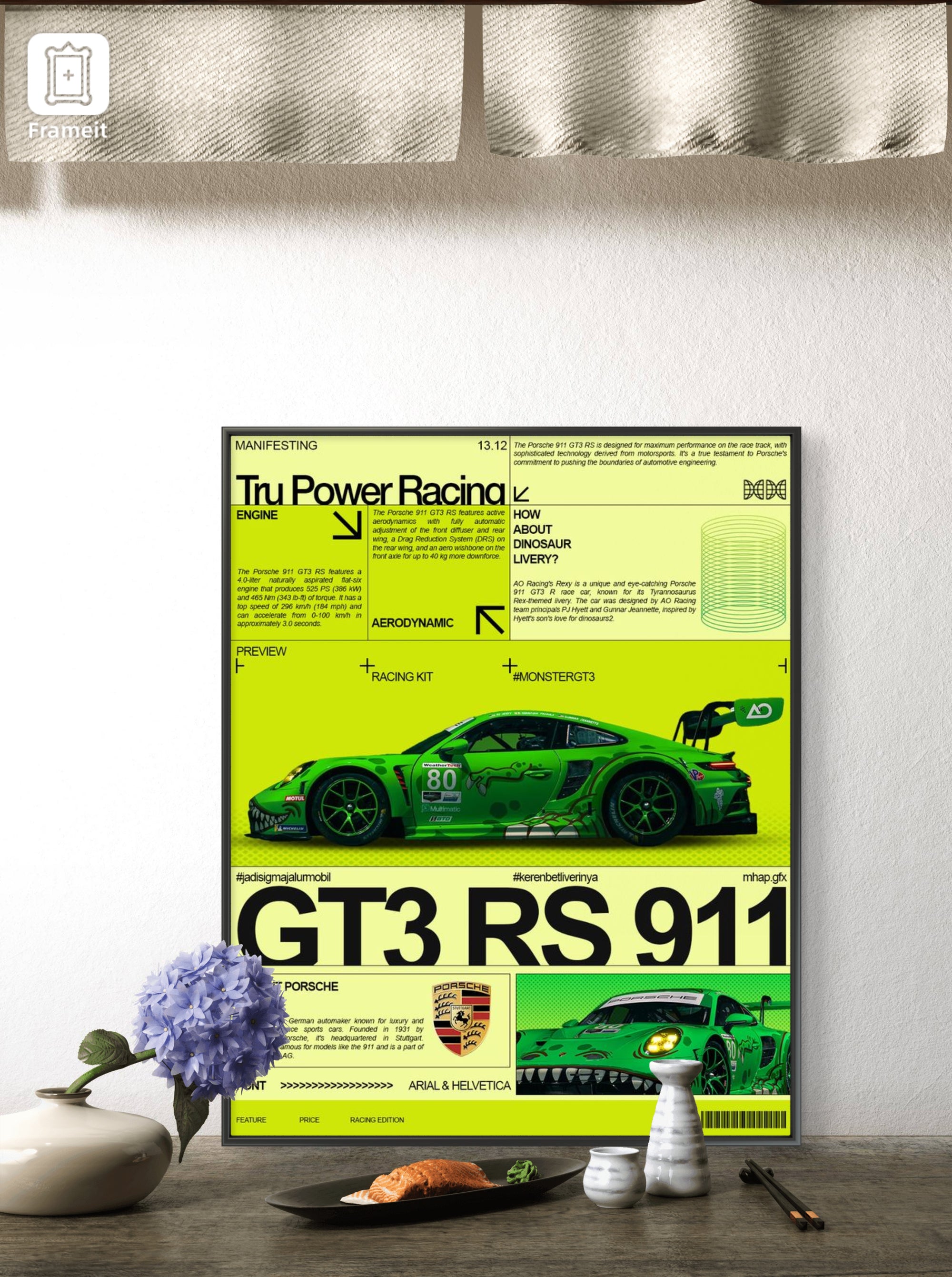 GREEN PORSCHE 911 FRAME
